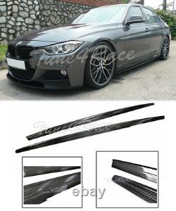 12-18 BMW F30 3-Series Carbon Fiber Side Skirts Extension M-Sport M-Performance