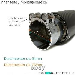 2x Sport-Performance Auspuffblenden Endrohre Carbon Glanz passt für BMW Modelle