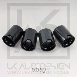 4 x BMW M5/M8 M Performance Black Carbon Fibre Exhaust Tips (F90/F91/F92/F93)