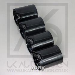 4 x BMW M5/M8 M Performance Black Carbon Fibre Exhaust Tips (F90/F91/F92/F93)