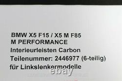 51952446977 NEU ORG BMW X5 M F85 F15 CARBON M PERFORMANCE Leisten KARBON Dekor