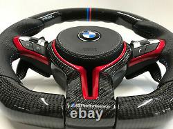 BMW 2019 M Performance F Series Carbon Fiber Steering Wheel RED/BLUE design line