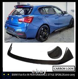 Bmw F20 F21 2012-19 M Performance Style Rear Boot Roof Spoiler Lip Carbon Look