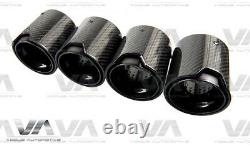 Bmw M F90 M5 F91 F92 M8 Carbon Fiber Performance Black Exhaust Tips