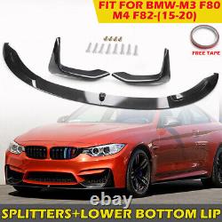Carbon Fiber Look Front Bumper Splitter Lip For Bmw F80 F82 M3 M4 M Performance