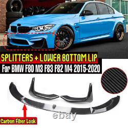 Carbon Fiber Look Front Bumper Splitter Lip For Bmw F80 F82 M3 M4 M Performance