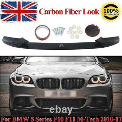 Carbon Fiber Look Front Splitter Lip For BMW 5Series F10 Saloon F11 M-Tech 10-17