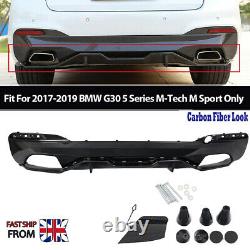 Carbon Fiber Look M Performance Rear Diffuser For Bmw G30 G31 5 Series Valance