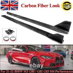 Carbon Look For BMW G80 M3 G82 G83 M4 Performance Side Skirt Extension Blades PP
