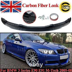 Carbon Look Front Bumper Splitter For BMW 3Series E90 E91 325i 330d M-Tech 05-08