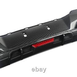 Carbon Look Rear Bumper Diffuser For BMW 1 Series F20 F21 2011-2015 With LED Light