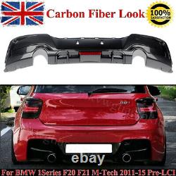 Carbon Look Rear Diffuser With LED Light For 11-15 BMW 1 Serie F20 F21 Performance