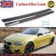 Carbon Look Rocker Panel Side Skirts Extension For Bmw M3 F80 F82 M4 Performance