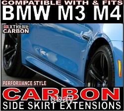 Carbon Performance Style Side Skirt Extensions Skirts Fits BMW M3 M4 F80 F82