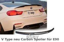 Echte CARBON neu V type spoiler für BMW E90 3er Limo 2006-13 Heckspoiler Flügel