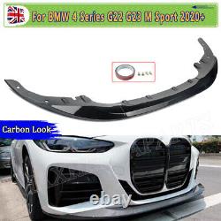 Fits BMW 4 Series G22 G23 Front Splitter Spoiler M Performance Style Carbon Look