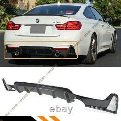 For 14-19 BMW F32 F36 Carbon Fiber M Sport Rear Bumper Diffuser Dual Exhaust Tip