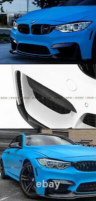 For 15-19 Bmw M3 M4 Carbon Fiber Bumper Upper Vent Cover+ Lower Add-on Splitters