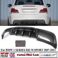 For BMW 1 Series E82 Coupe Rear Bumper Diffuser Twin M Performance Carbon Look