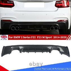 For BMW 2Series F22 F23 M Sport Performance Dual Rear Diffuser Carbon Fiber Look