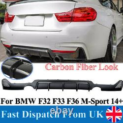 For BMW 4 Series F32 F33 F36 M Sport 14-18 Performance Rear Diffuser Carbon Look