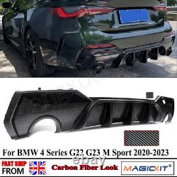 For BMW 4 Series G22 G23 M Performance Style Rear Diffuser Carbon Fiber Look 20+