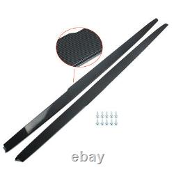 For BMW 5 F10 F11 M Performance Carbon Look Side Skirts Add on Extensions Blades