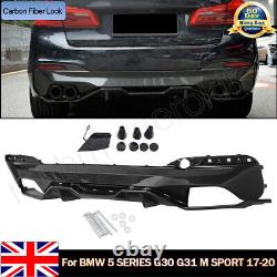 For BMW 5 Series G30 G31 Rear Bumper Diffuser Spoiler M Performance Carbon Look