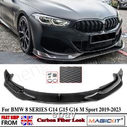 For BMW 8 Series G14 G15 G16 19-2023 Carbon Fiber Look Front Bumper Lip Splitter