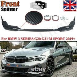 For Bmw 3 G20 G21 Carbon Look M Sport Performance Front Splitter Spoiler Lip 5pc