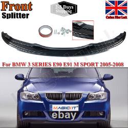 For Bmw 3 Series E90 E91 M Sport Front Splitter Bumper Lip Carbon Look 2005-2008