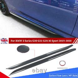 For Bmw 3 Series G20 G21 G28 M Performance Side Skirt Extension Carbon Look Uk