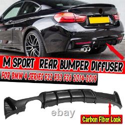 For Bmw 4 Ser F32 F33 F36 Performance M Sport Rear Diffuser Valance Carbon Look