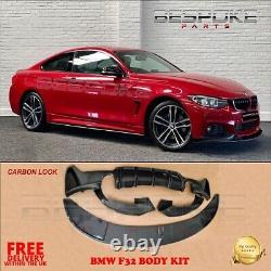 For Bmw 4 Series M Performance Carbon Look Rear Diffuser + Front Lip Splitter