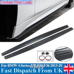 For Bmw 4series F32 F33 F36 M Performance Side Skirt Extension Blade Carbon Look