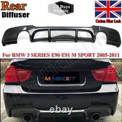 For Bmw E90 E91 3 Series M Sport Rear Diffuser Dual Exhaust Carbon Fiber Look Uk
