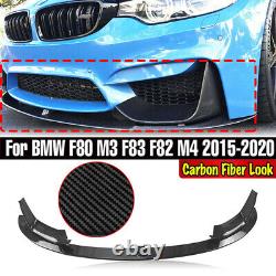 For Bmw M3 M4 F80 F82 F83 Front Splitter Lip Spoiler M Performance Carbon Fiber