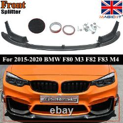 For Bmw M3 M4 F80 F82 F83 Front Splitter Spoiler M Performance Style Carbon Look