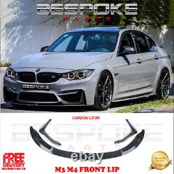 For Bmw M3 M4 F80 F82 Front Lip Splitter M Performance Style Carbon Look 14+