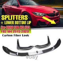 Front Bumper Lip Splitter Carbon Fiber For BMW F80 M3 M4 F82 F83 M PERFORMANCE