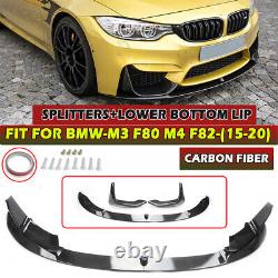 Front Bumper Lip Splitter Carbon Fiber For BMW M3 M4 F80 F82 F83 M PERFORMANCE A