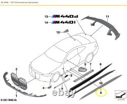 GENUINE BMW G22 G23 M Performance Carbon Side Sills 2473036, 2473037. PAIR. UL4