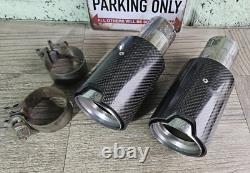 Genuine BMW 2 3 4 5 6 Carbon Fiber Fibre M Performance Exhaust Tip Finisher x 2