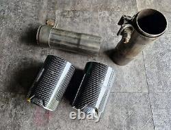 Genuine BMW 2 3 4 5 6 Carbon Fiber Fibre M Performance Exhaust Tip Finisher x 2