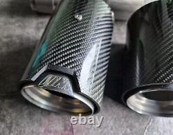 Genuine BMW 2 3 4 5 6 Carbon Fiber Fibre M Performance Exhaust Tip Finisher x 2