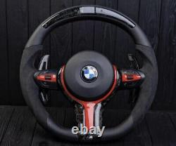 LED BMW M PERFORMANCE FORGED CARBON STEERING WHEEL COMPLETE M2/3/4/F30/32 &More