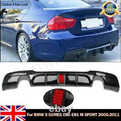 M Performance Rear Diffuser With LED Carbon Look For BMW 3 Series E90/E91 M Sport
