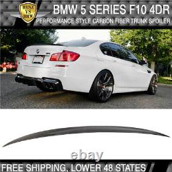 USA Stock 11-16 BMW 5 Series F10 4Dr P Style Carbon Fiber CF Trunk Spoiler