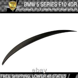 USA Stock 11-16 BMW 5 Series F10 4Dr P Style Carbon Fiber CF Trunk Spoiler